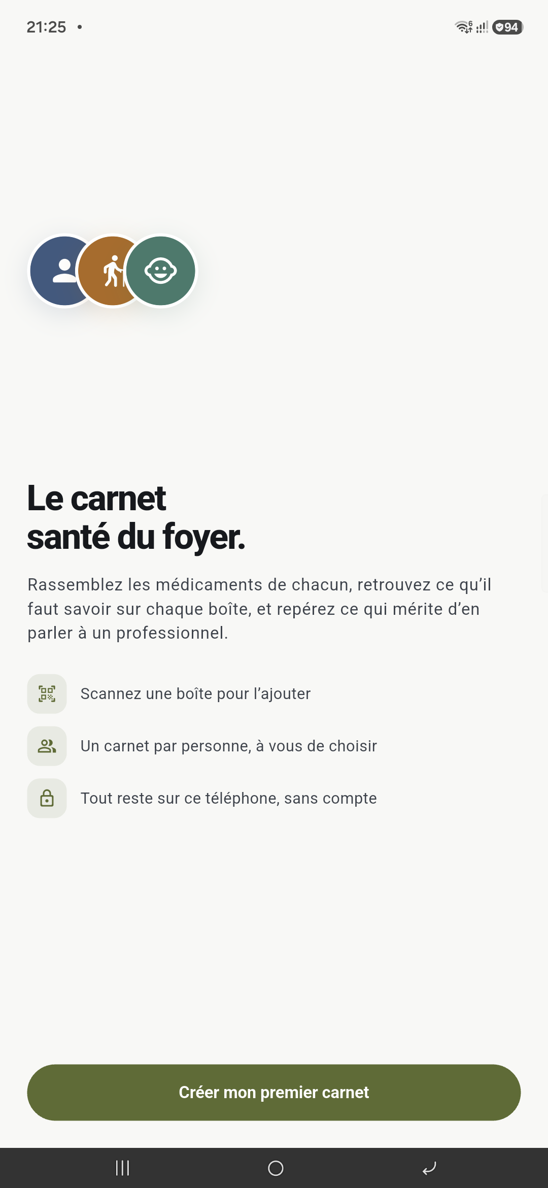 Écran d’accueil de MédiSub